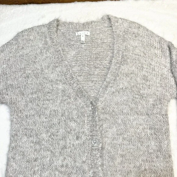Leith Alpaca Blend Cardigan Eyelash Knit Sz Small - Picture 4 of 10